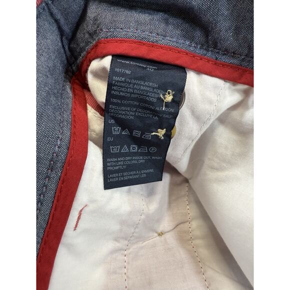 Tommy Hilfiger Flat Front Shorts Men 40/10 Heather Red Chino Casual Prep Island - Picture 7 of 8